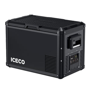 ICECO VL45ProS 47.5QT single zone portable fridge freezer in black, front view