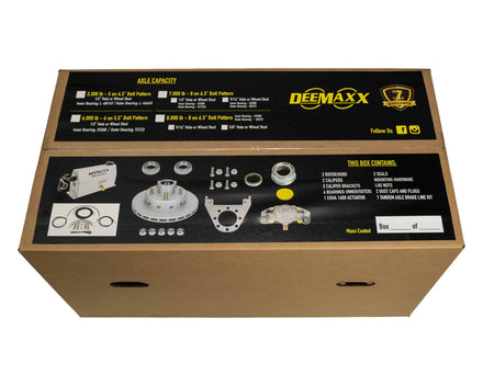 DeeMaxx 8K Tandem (2-Axle) Disc Brake Master Kit with EOH Actuator, MAXX Coated, Dexter/Lippert Axle, 9/16" Studs, Oil Hub (MK-TA-8KD-9T-MAXX)