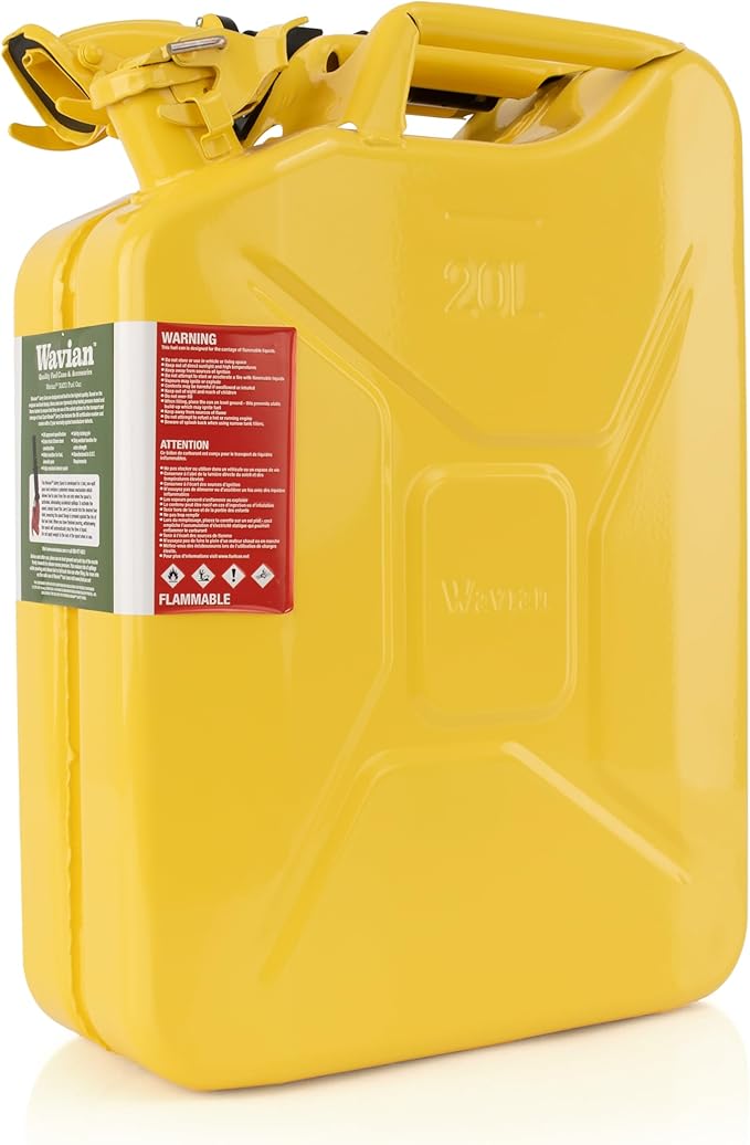 Wavian steel jerry can for overland trailer