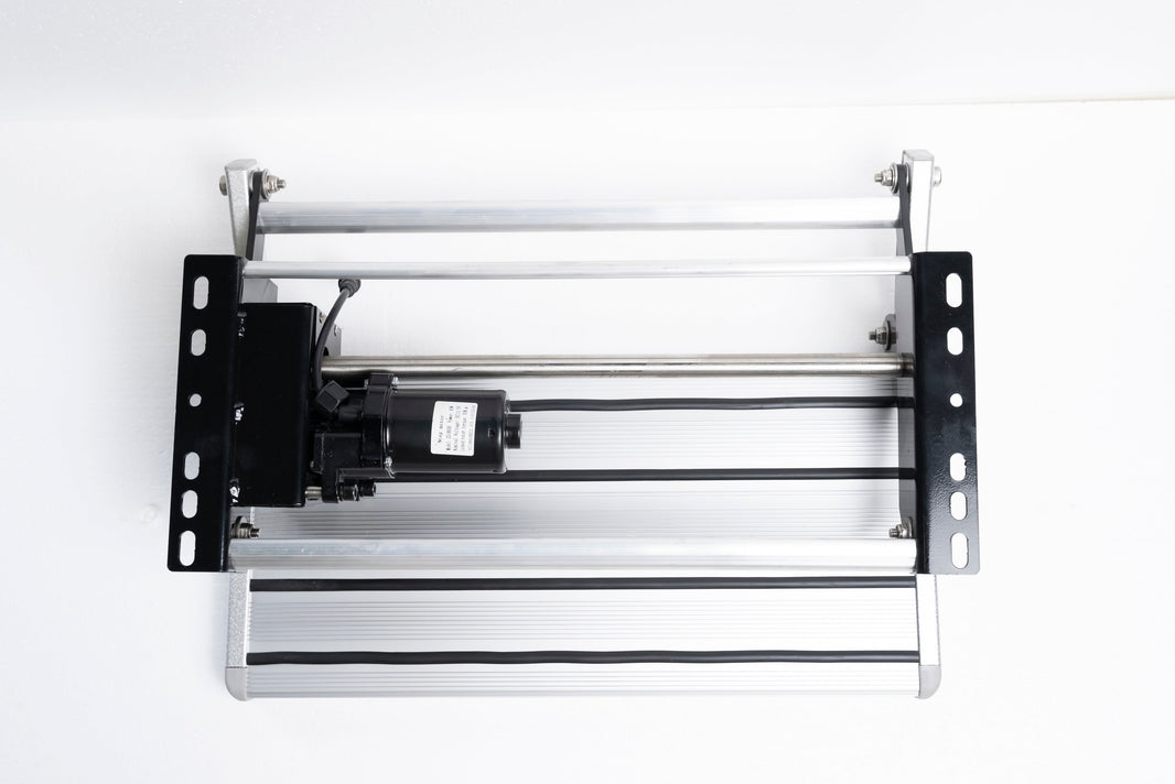RV entry door step and retractable awning