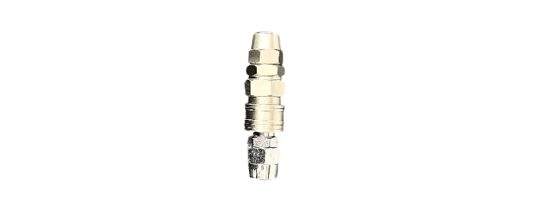 Male and female quick connect couplers on an RV outdoor kitchen line