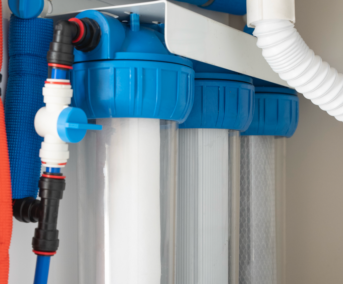 RV water pump, tank, and plumbing fitting parts