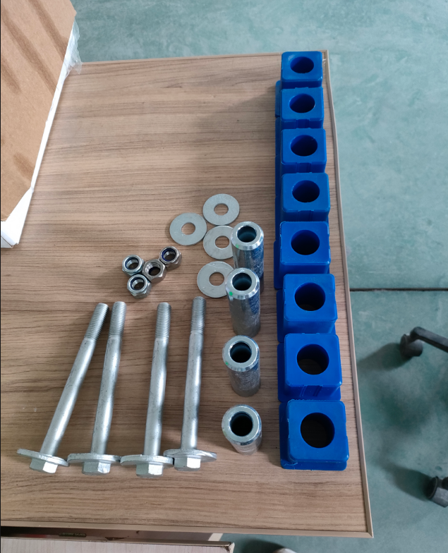 RV trailer brake drum suspension arm and tire