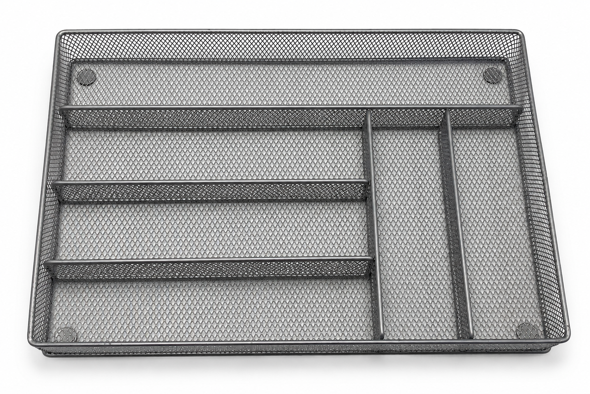 Cutlery tray organizer fitted inside a Black Series RV kitchen drawer