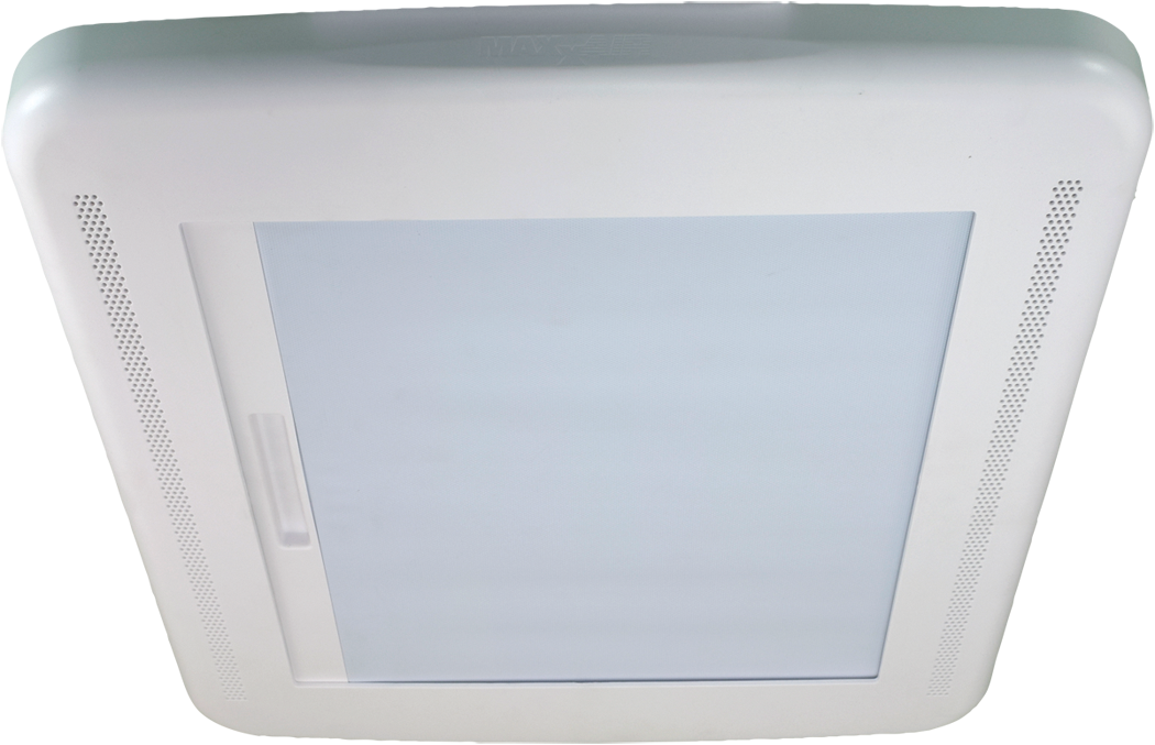 MaxxAir MaxxShade Retractable RV Roof Vent Shade, Reflective Roller Blind for 14" x 14" Vents, White