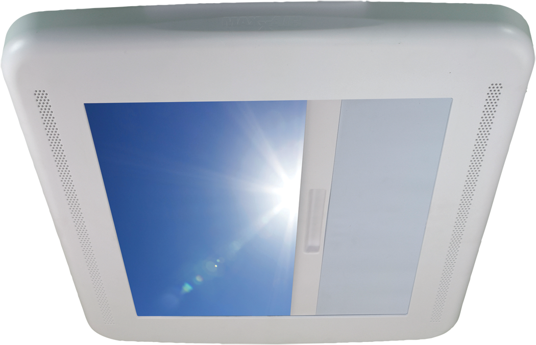 MaxxAir MaxxShade Retractable RV Roof Vent Shade, Reflective Roller Blind for 14" x 14" Vents, White - view 2