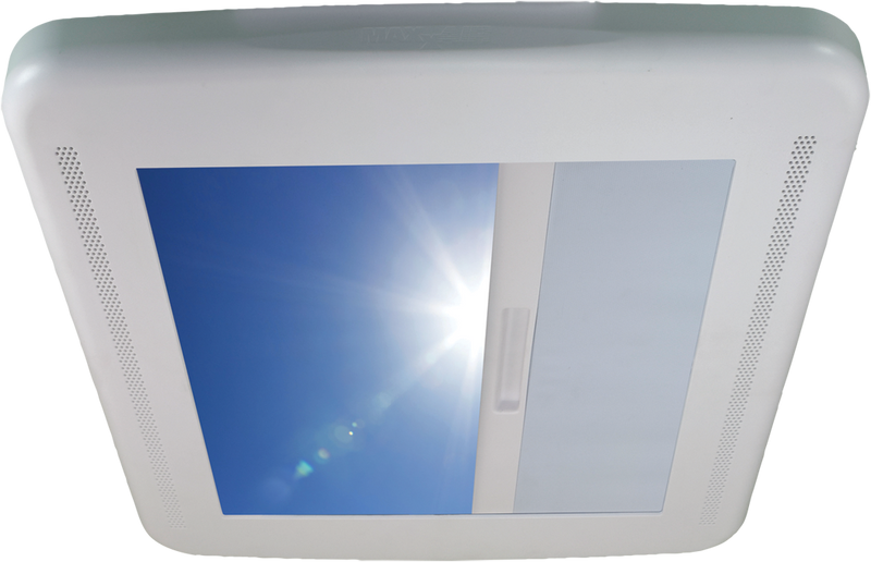 MaxxAir MaxxShade Retractable RV Roof Vent Shade, Reflective Roller Blind for 14" x 14" Vents, White - view 2