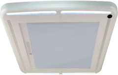 MaxxAir MaxxShade Plus Retractable RV Roof Vent Shade with LED Lighting, 14" x 14" Vents, White