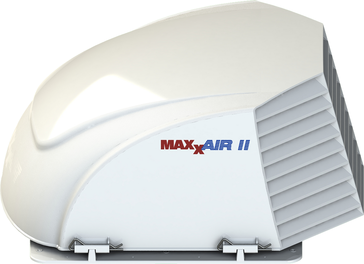 MaxxAir II RV Roof Vent Cover with EZClip Hinge, 14" x 14", Translucent White