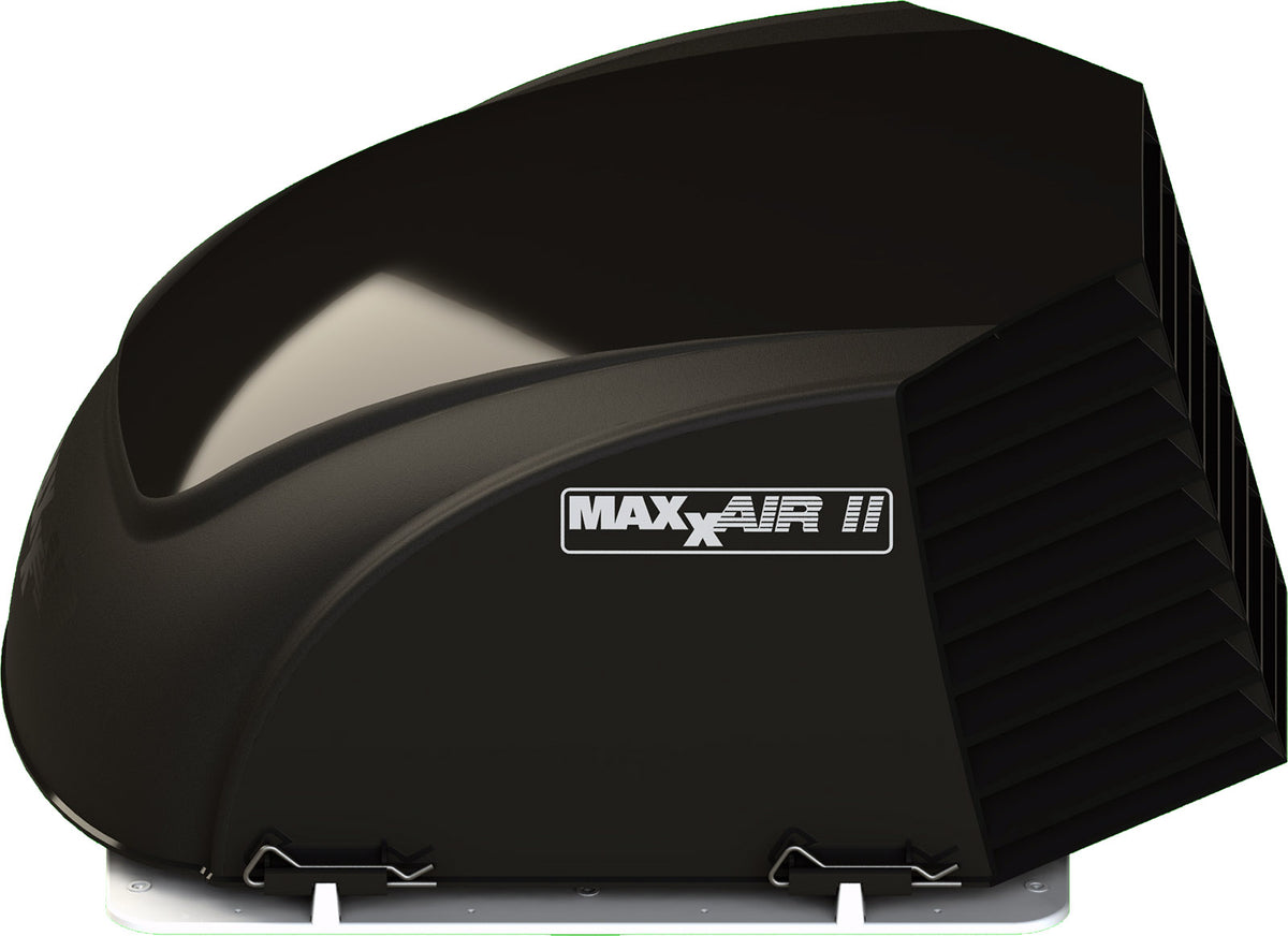 MaxxAir II RV Roof Vent Cover with EZClip Hinge, 14" x 14", Black
