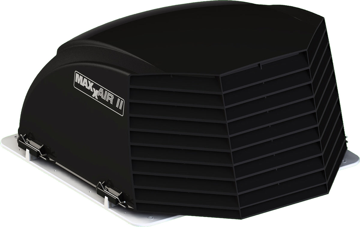MaxxAir II RV Roof Vent Cover with EZClip Hinge, 14" x 14", Black - view 2