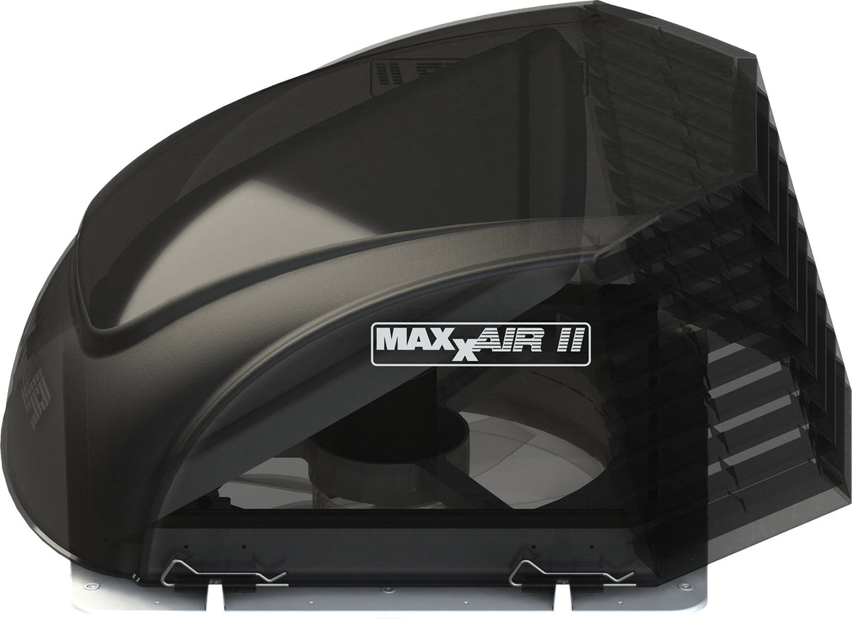 MaxxAir II RV Roof Vent Cover with EZClip Hinge, 14" x 14", Smoke