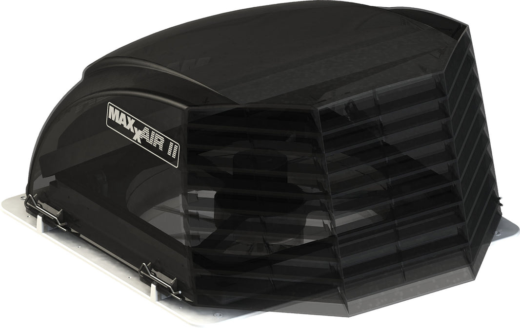 MaxxAir II RV Roof Vent Cover with EZClip Hinge, 14" x 14", Smoke - view 2