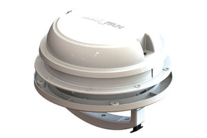 MaxxAir MaxxFan Dome Plus 6" 12V Exhaust Fan with LED Light, Roof or Sidewall Mount, White
