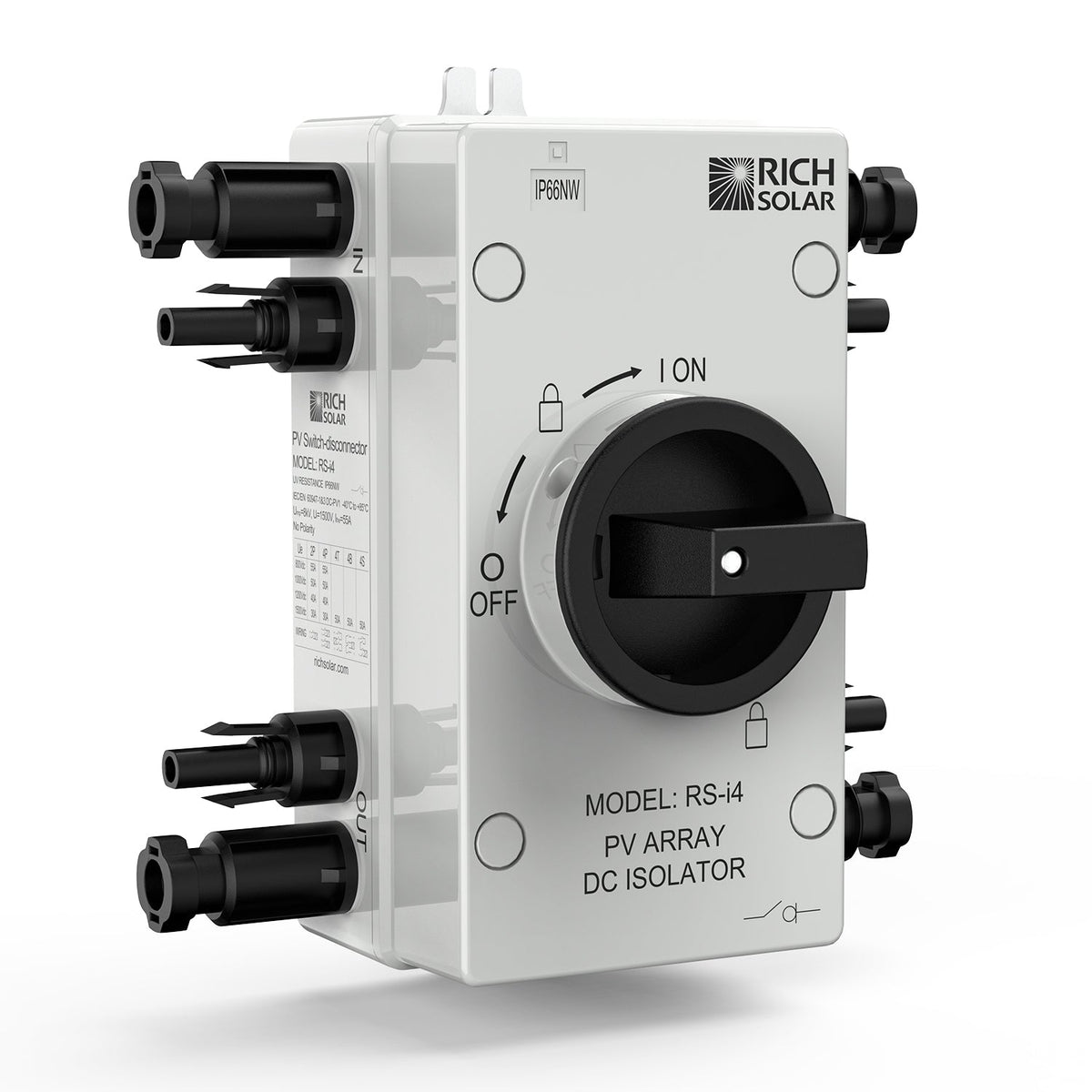 Rich Solar Solar PV DC Quick Disconnect Switch Solar Array DC Quick Disconnect Switch
