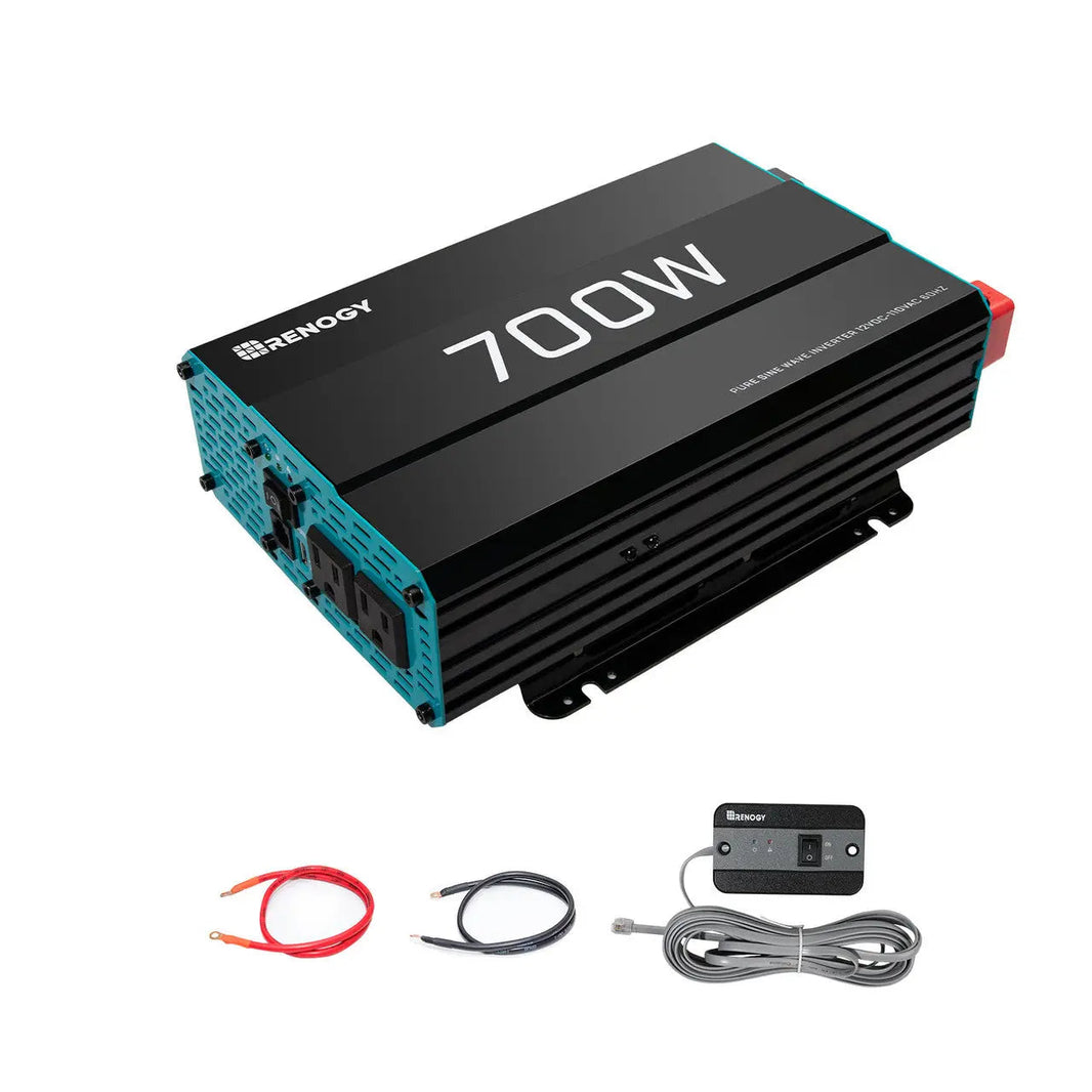 Renogy 700W 12V pure sine wave inverter in a metal case