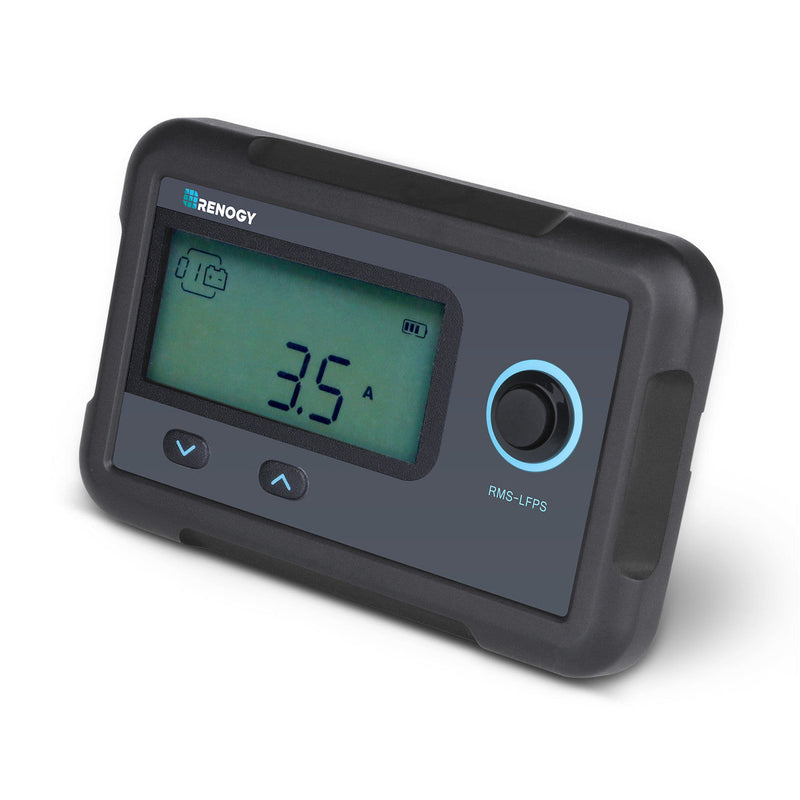 Renogy monitoring screen showing battery bank readings
