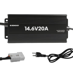 Renogy AC-to-DC LFP portable battery charger with clip cables