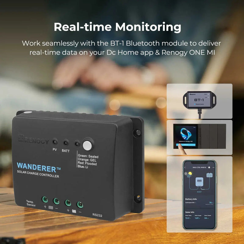 Renogy Wanderer Li 30A PWM charge controller with LCD screen