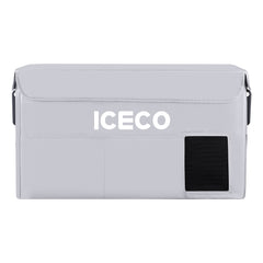 ICECO insulated protective cover on a VL35ProS portable fridge, gray