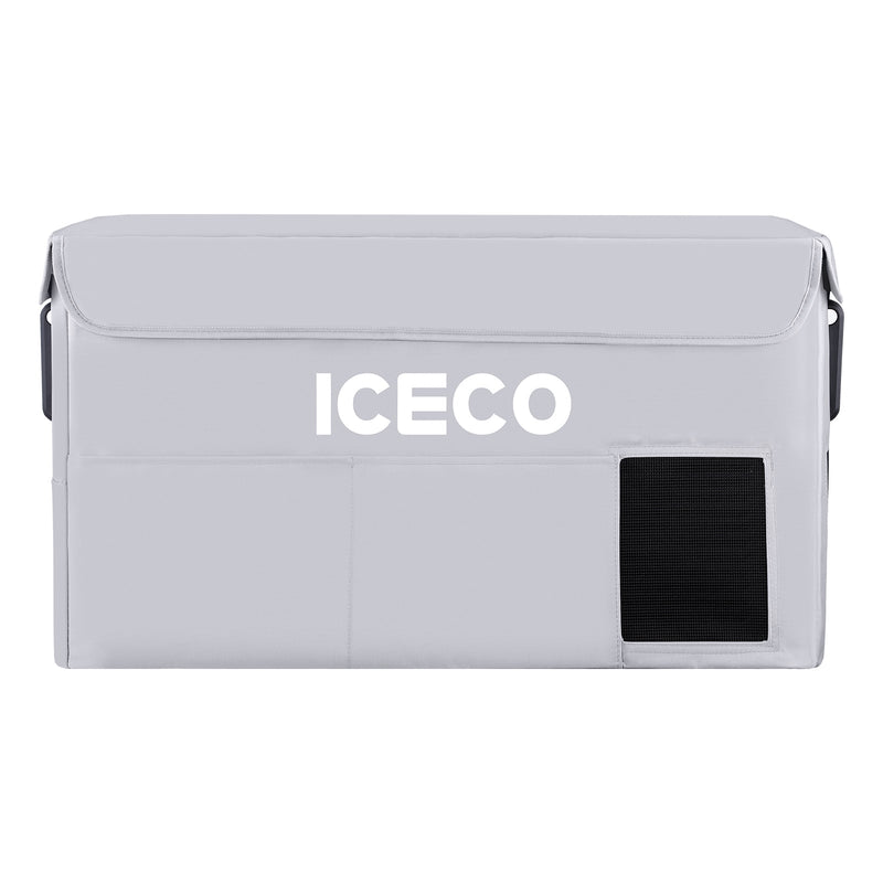 ICECO insulated protective cover on a VL35ProS portable fridge, gray