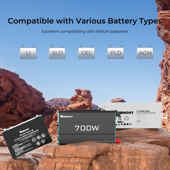 Renogy 700W 12V pure sine wave inverter in a metal case