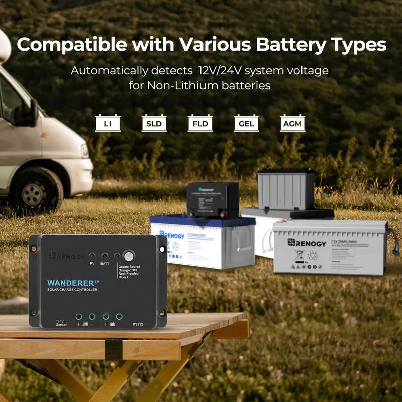 Renogy Wanderer Li 30A PWM charge controller with LCD screen