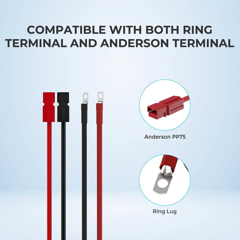 Renogy 5 ft 6AWG Anderson PP75 adapter cable with ring terminal