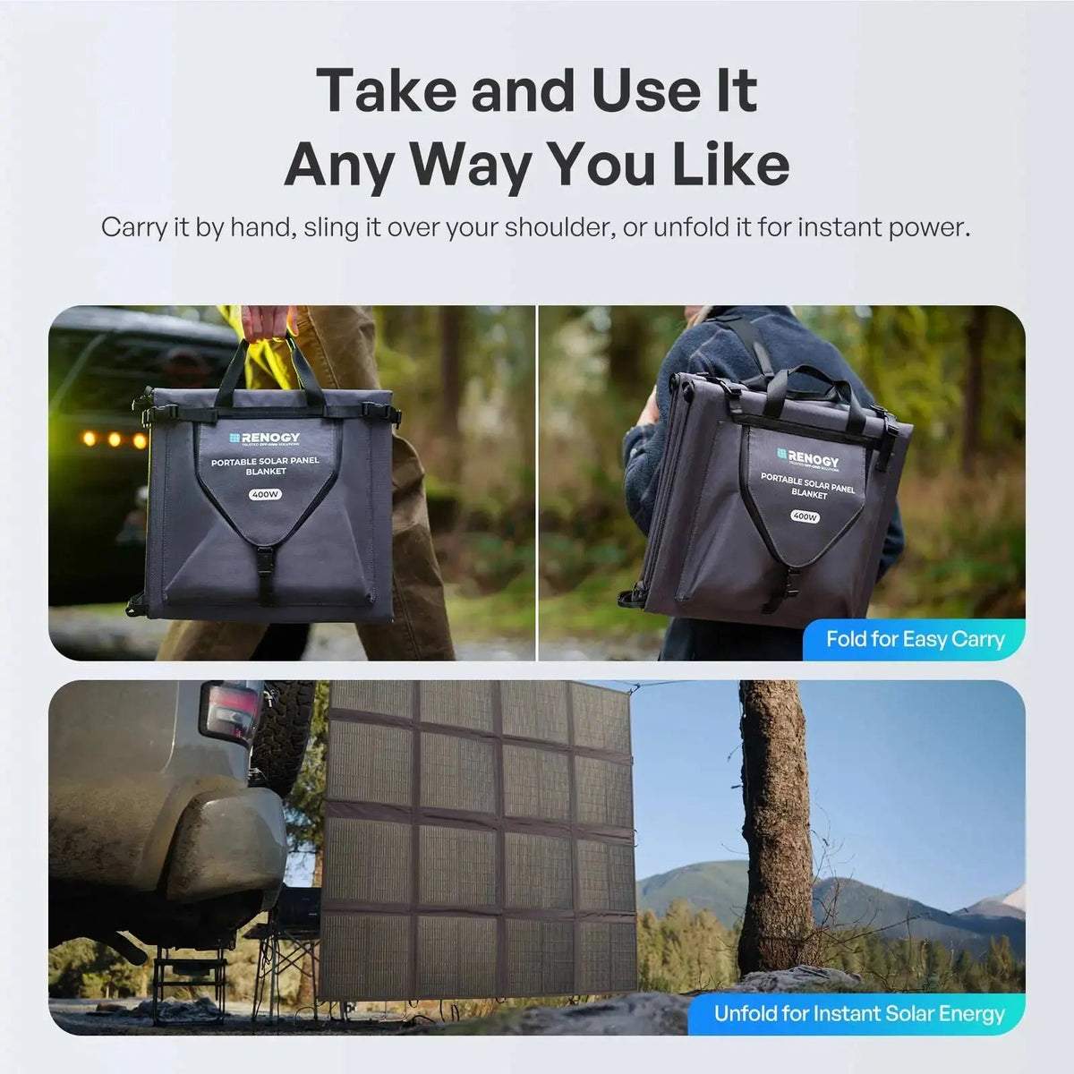 Renogy N-type portable solar panel blanket unfolded