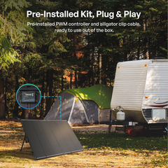 Renogy N-Type folding solar suitcase kit, open