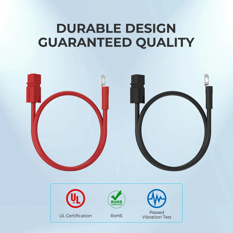 Renogy 5 ft 6AWG Anderson PP75 adapter cable with ring terminal