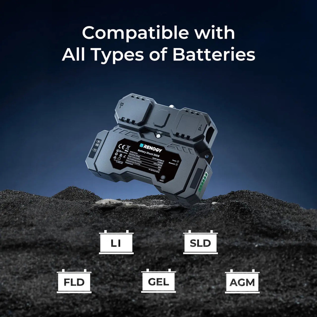 Renogy Battery Shunt 300 with temperature sensor