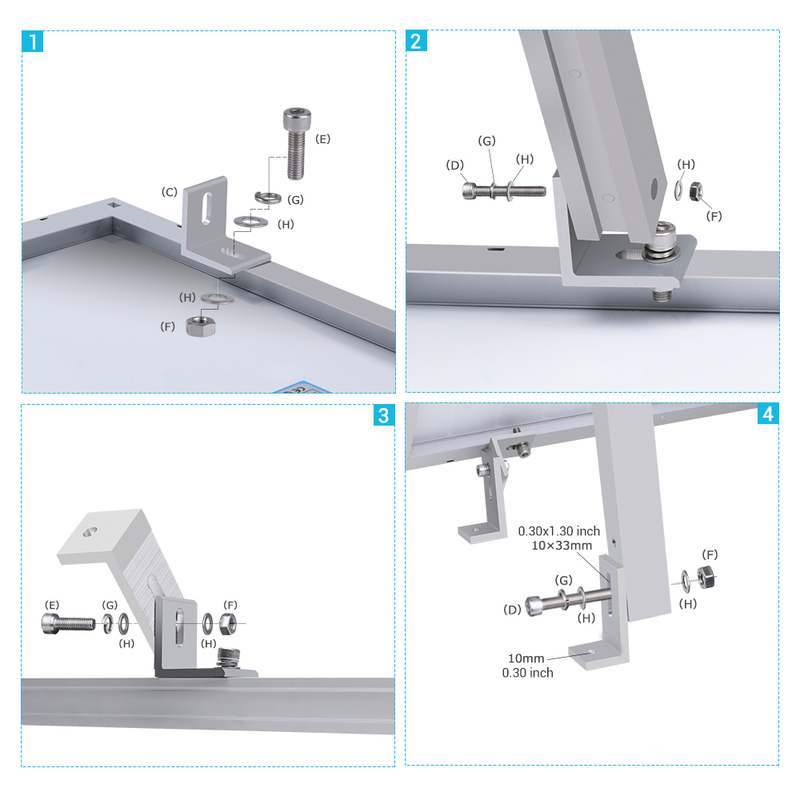 Renogy flat roof tilt mount holding a solar panel at an angle