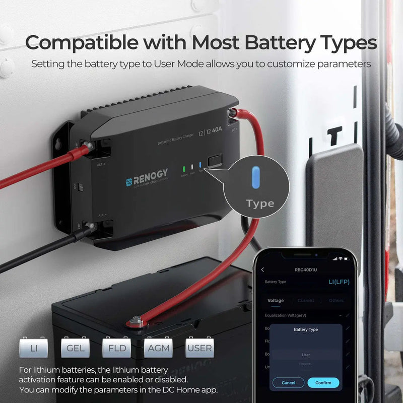 Renogy 12V DC to DC battery charger with temperature sensor