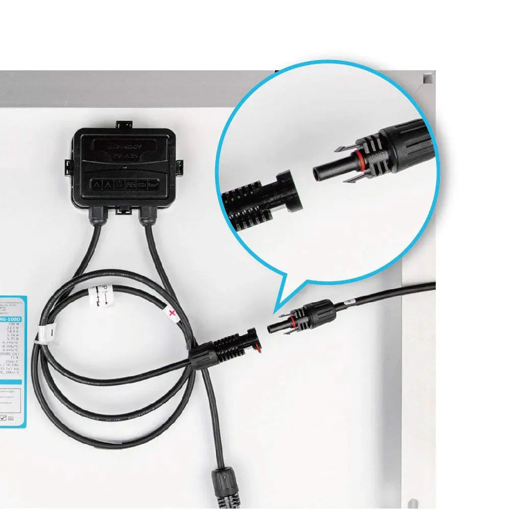 Renogy solar adaptor kit cable pair with solar connectors and bare ends