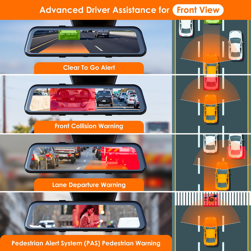 4K mirror dash cam, view 3