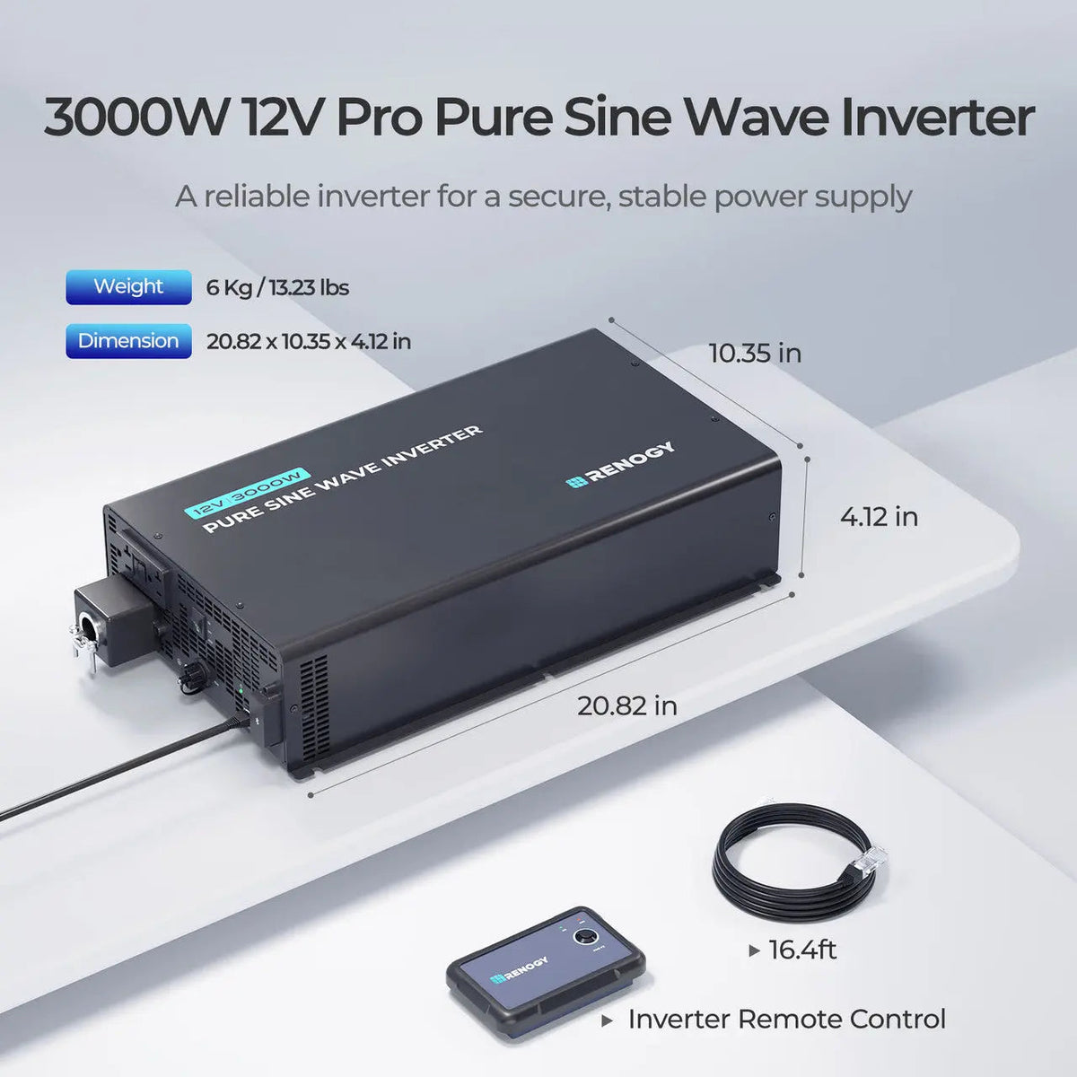 Renogy 3000W 12V Pro pure sine wave inverter