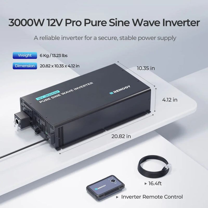 Renogy 3000W 12V Pro pure sine wave inverter