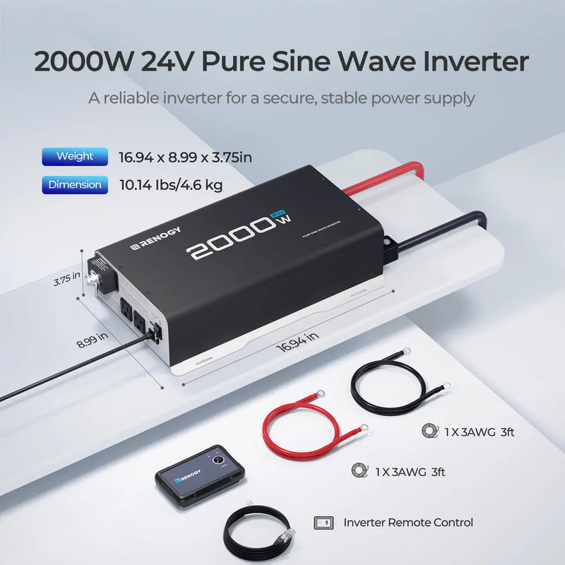 Renogy 2000W 24V pure sine wave inverter