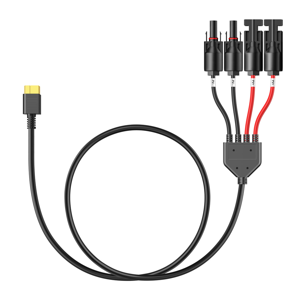 BLUETTI XT60 to dual MC4 solar parallel cable Y connector