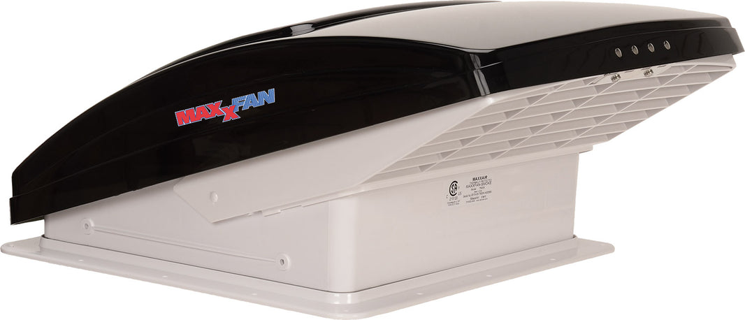 MaxxAir MaxxFan Deluxe 14" RV Roof Vent Fan with Rain Shield, 10-Speed Intake/Exhaust, Thermostat, Manual Lift, Smoke Lid