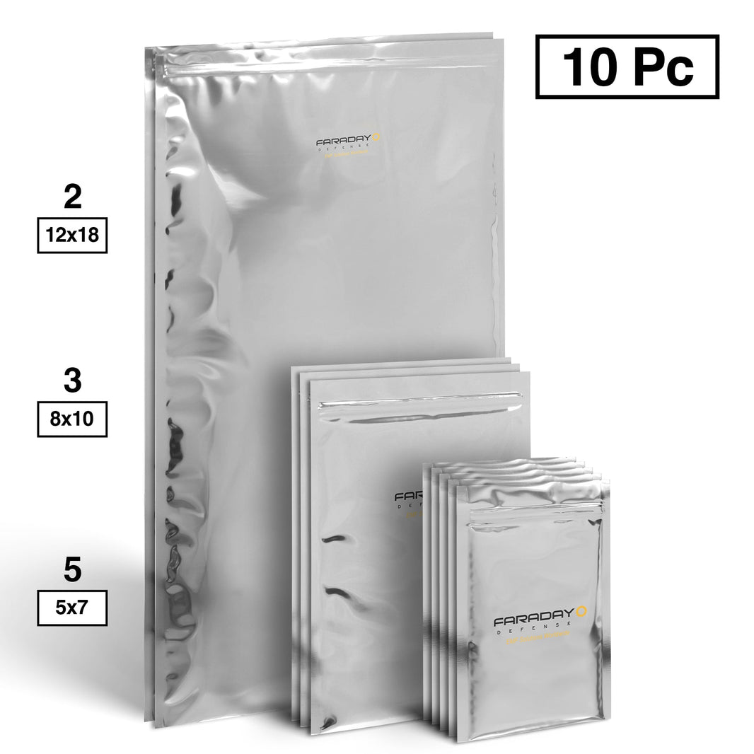 Faraday Defense NEST-Z Large Kit, 10 EMP Bags (5x7, 8x10, 12x18)