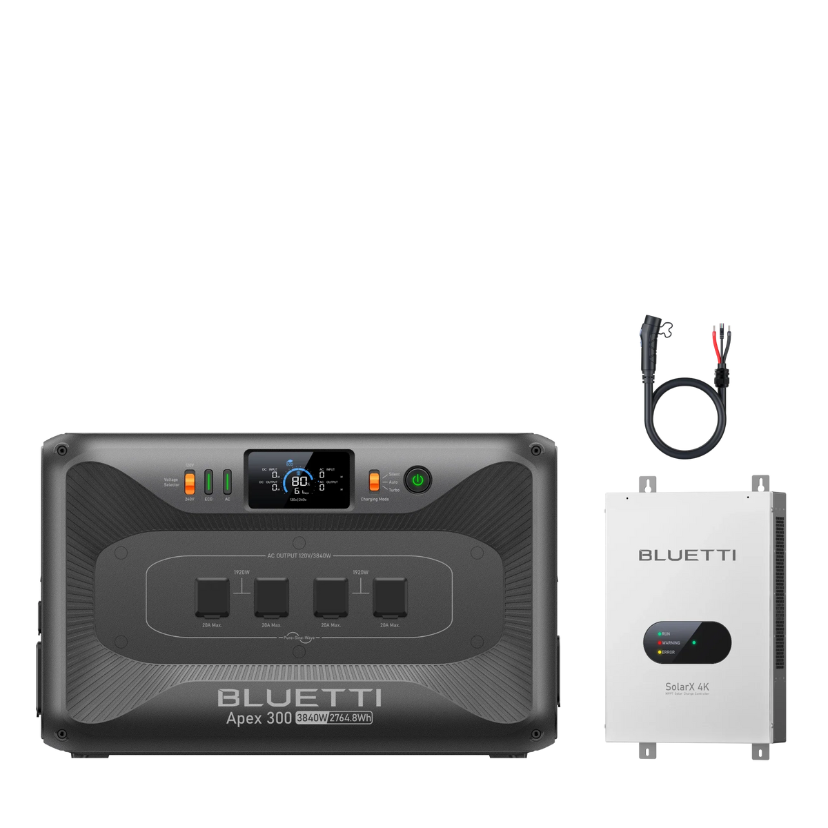 BLUETTI Apex 300 power station with SolarX 4K solar charge controller
