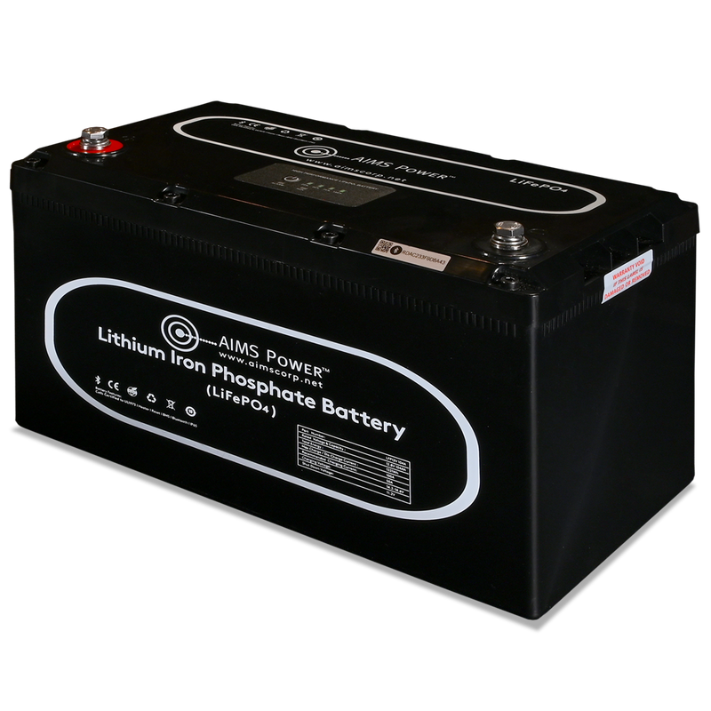 AIMS Power 12V 104Ah LiFePO4 Battery, Bluetooth, Heated, Wake-Up