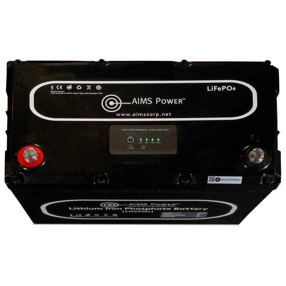 AIMS Power 12V 104Ah LiFePO4 Battery, Bluetooth, Heated, Wake-Up - view 8