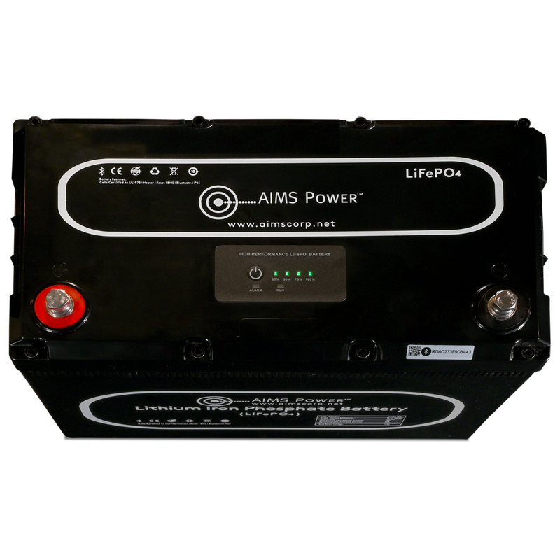 AIMS Power 12V 104Ah LiFePO4 Battery, Bluetooth, Heated, Wake-Up - view 8