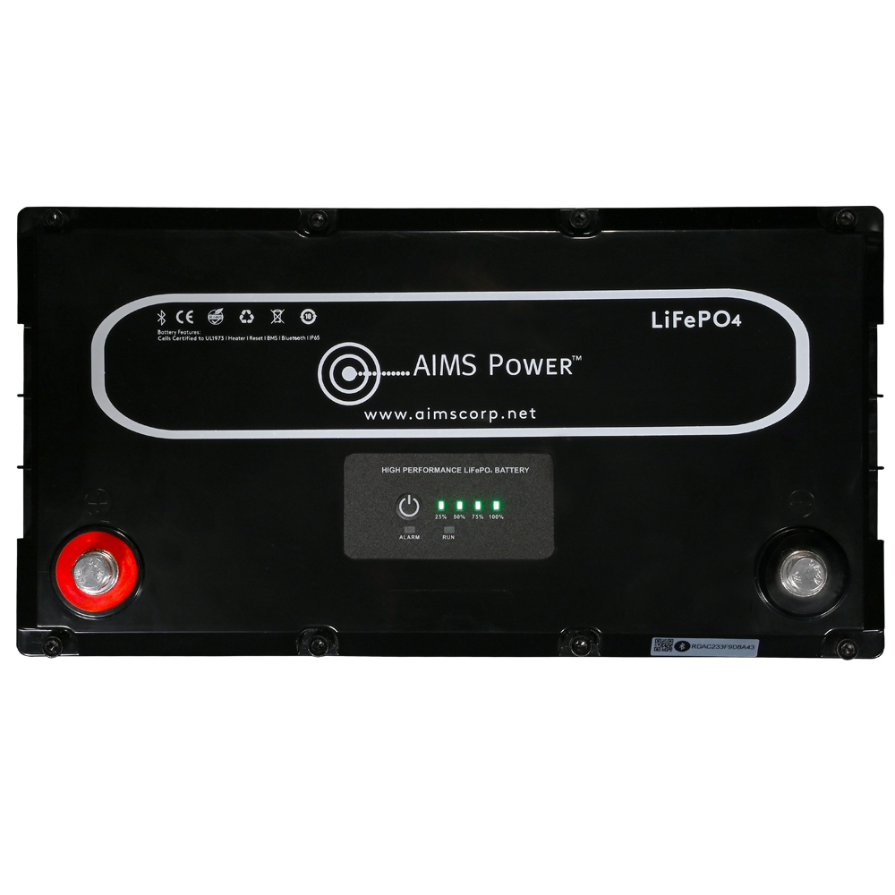 AIMS Power 12V 104Ah LiFePO4 Battery, Bluetooth, Heated, Wake-Up - view 7