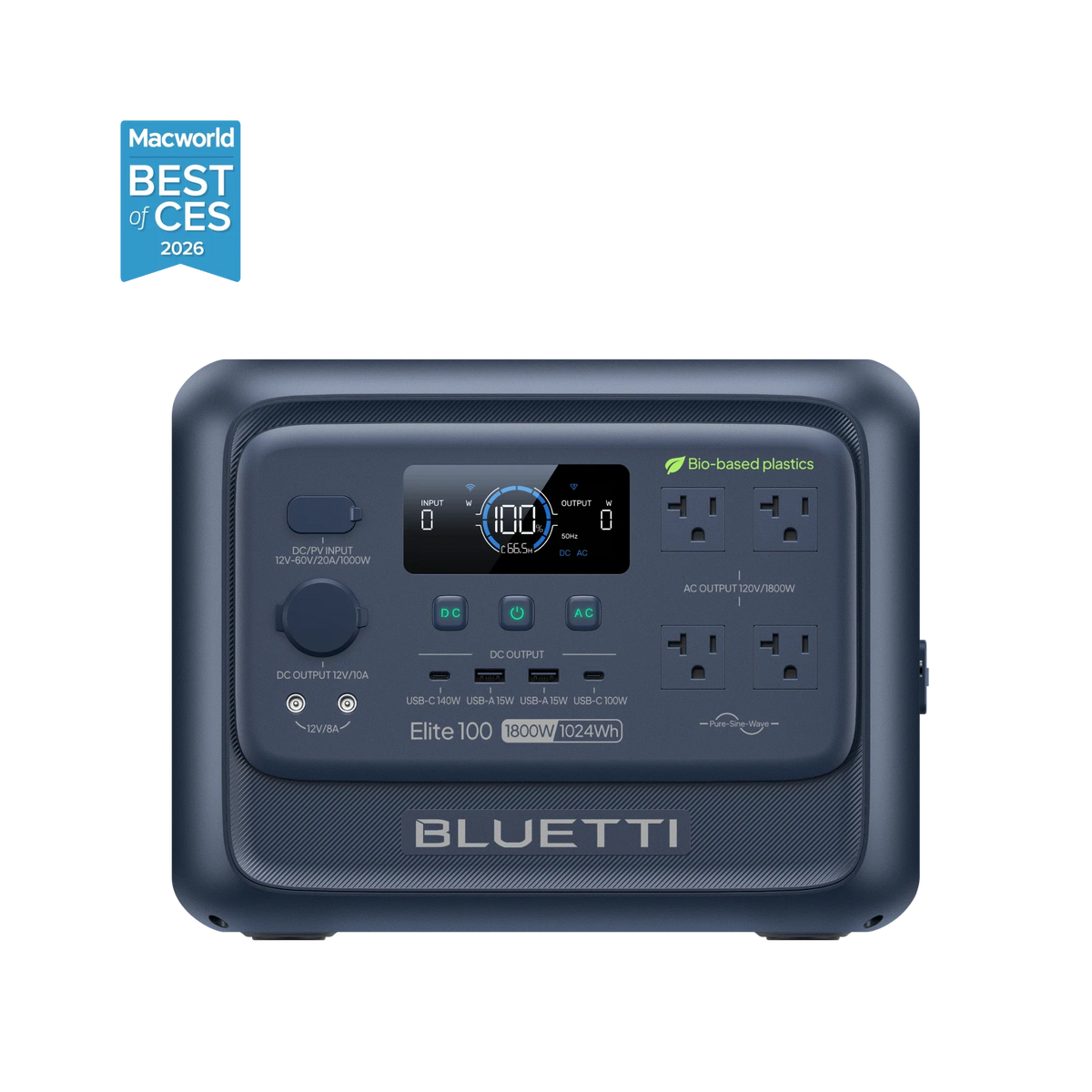 BLUETTI Elite 100 V2 bio-based portable power station front view