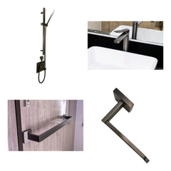 Modern Gunmetal Kitchen & Bathroom Essentials Set – everything included in the bundle