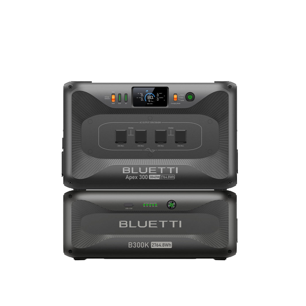 BLUETTI Apex 300 power station with one B300K expansion battery